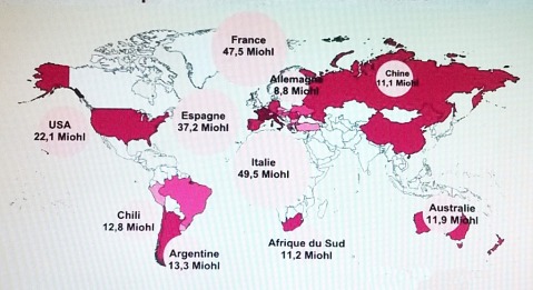 Pregled produkcije vina u svijetu po najznačajnijim zemljama-proizvođačima. Prvi u proizvodnji su Talijani, slijede Francuzi, pa Španjolci i SAD…